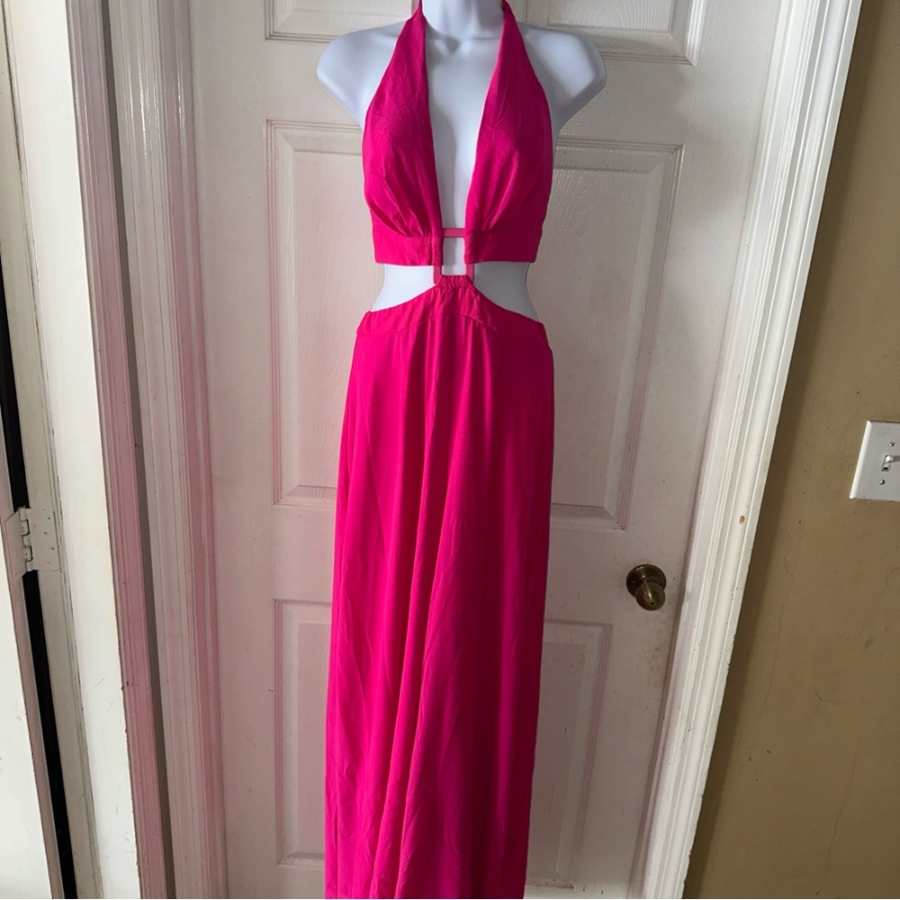 STEPS Vibrant Pink Halter Dress. Size small